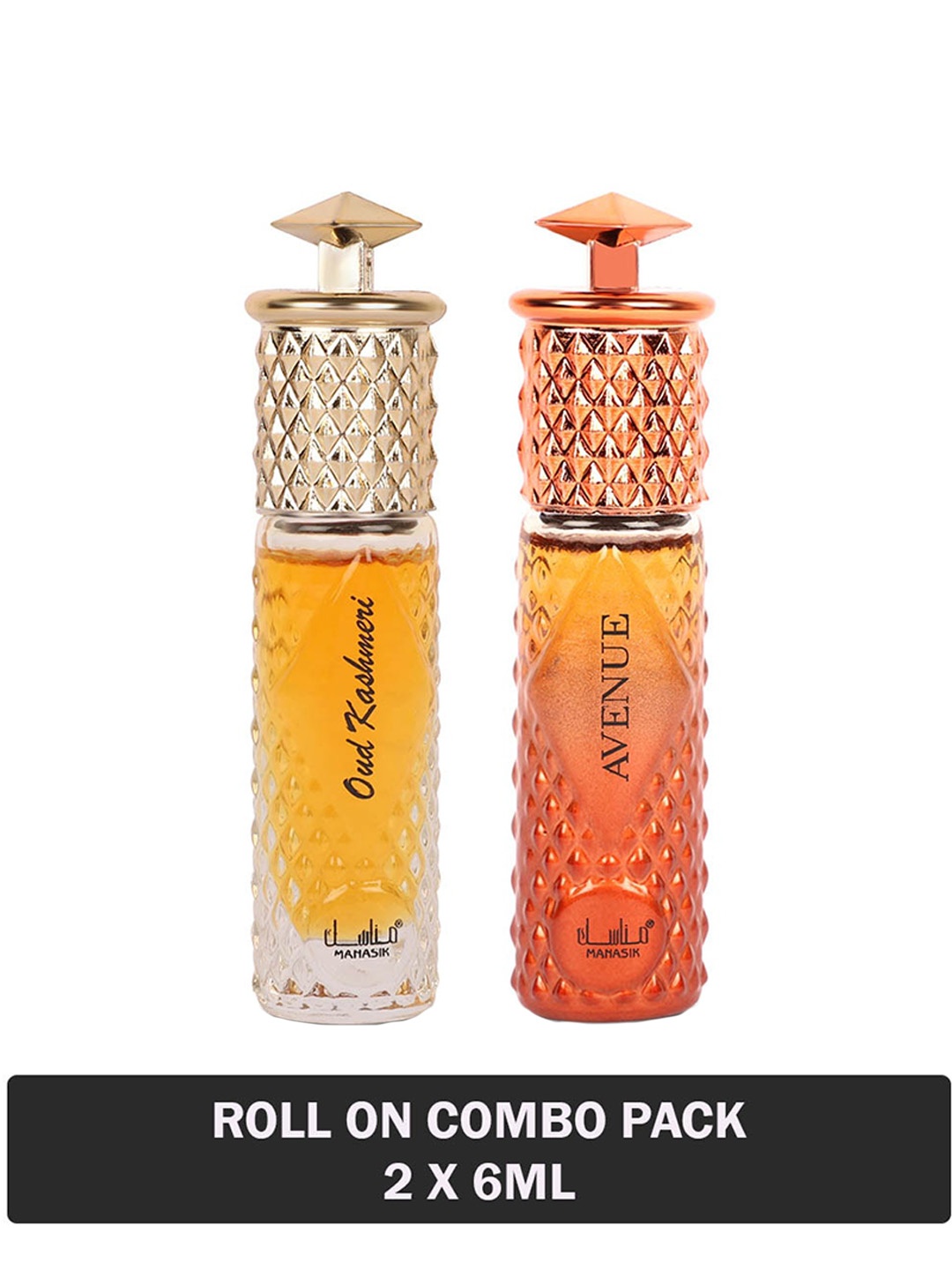 

MANASIK Men Set of Oud Kashmeri & Avenue Long Lasting Attars - 6 ml Each, Orange