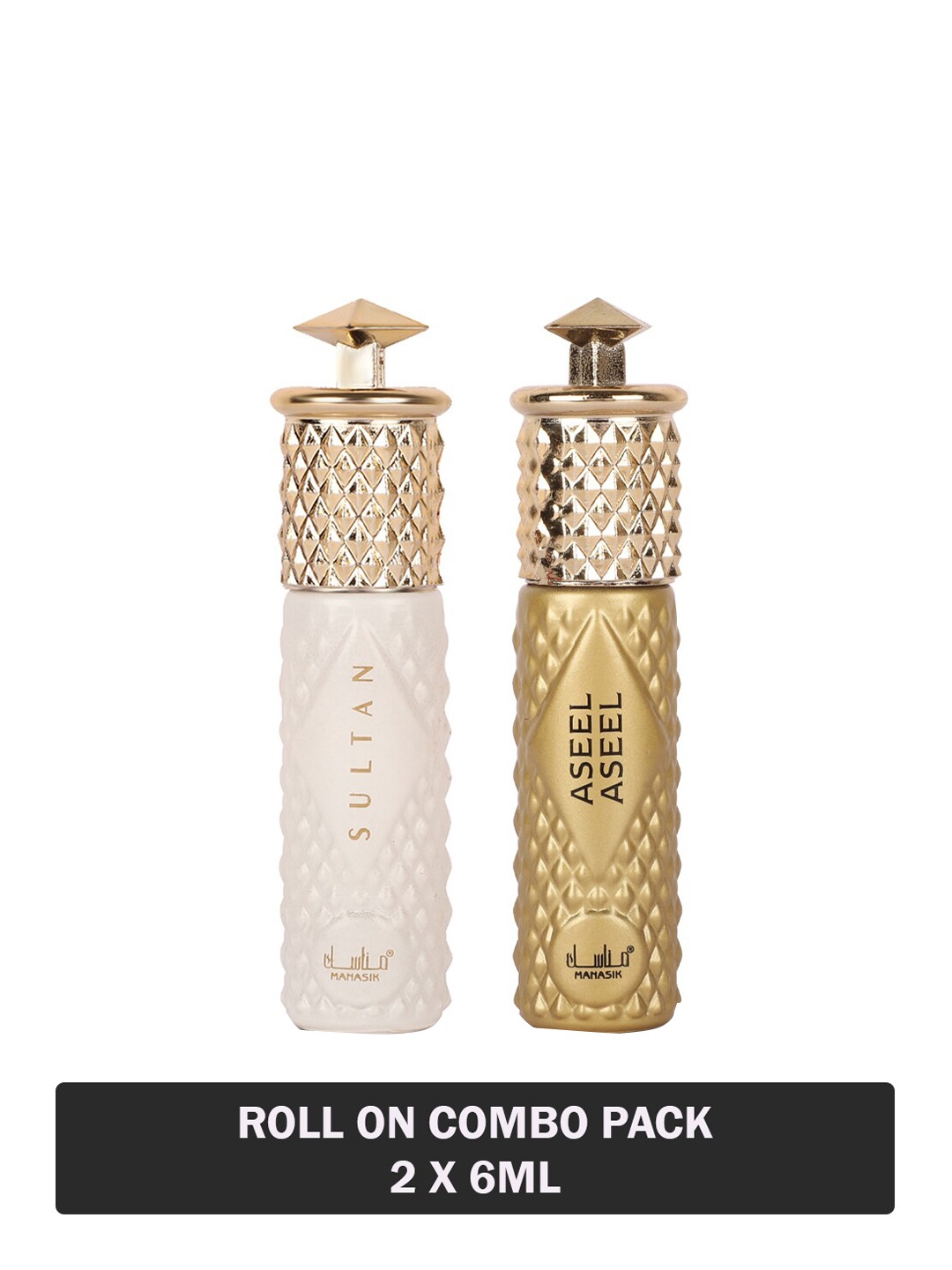 

MANASIK Men Set of Sultan & Aseel Aseel Long Lasting Attars - 6 ml Each, White