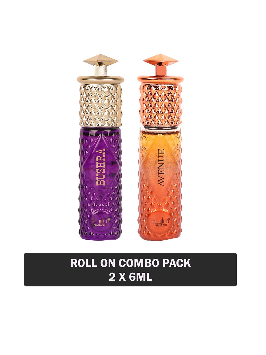 

MANASIK Set Of 2 Long Lasting Attars - 6 ml Each -Bushra & Avenue, Purple