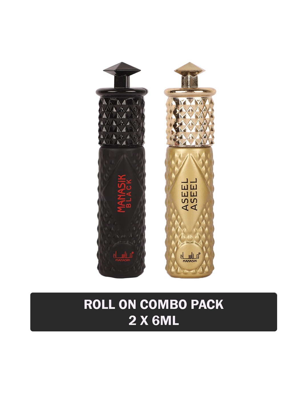 

MANASIK Set of Black & Aseel Aseel Long-Lasting Roll-On Attar - 6 ml each
