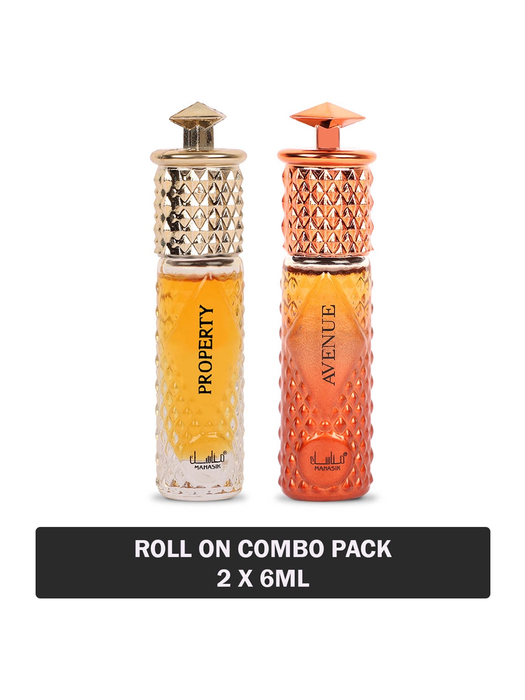 

MANASIK Set of Property & Avenue Long-Lasting Roll-On Attar - 6 ml each, Yellow