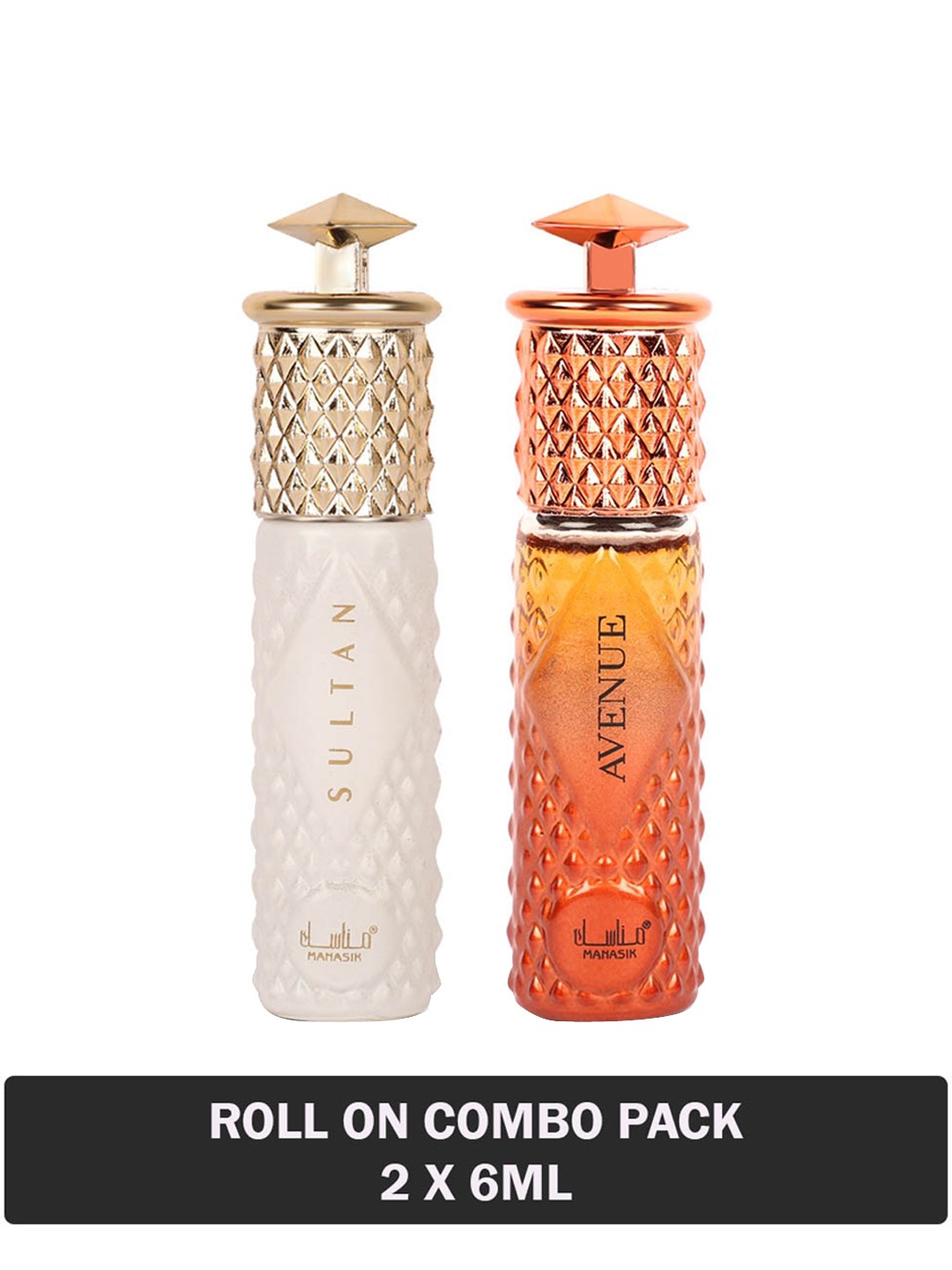 

MANASIK Men Set Of Sultan & Avenue Long Lasting Attars - 6 ml Each, White