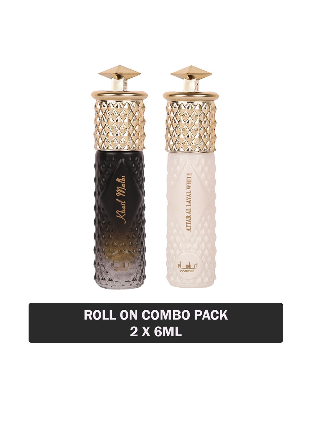 

MANASIK Set Of 2 Long Lasting Attars 6 ml Each - Khail Malki & Al Layal White