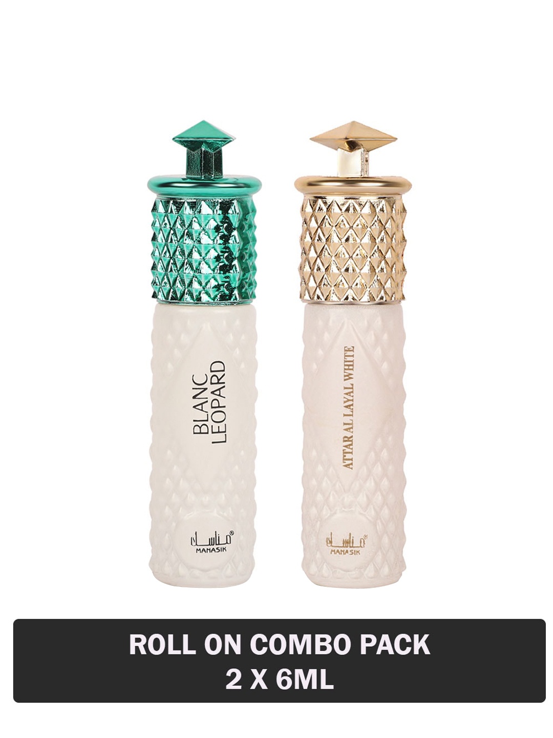 

MANASIK Set Of Blanc Leopard & Al Layal White Long Lasting Attars - 6 ml Each