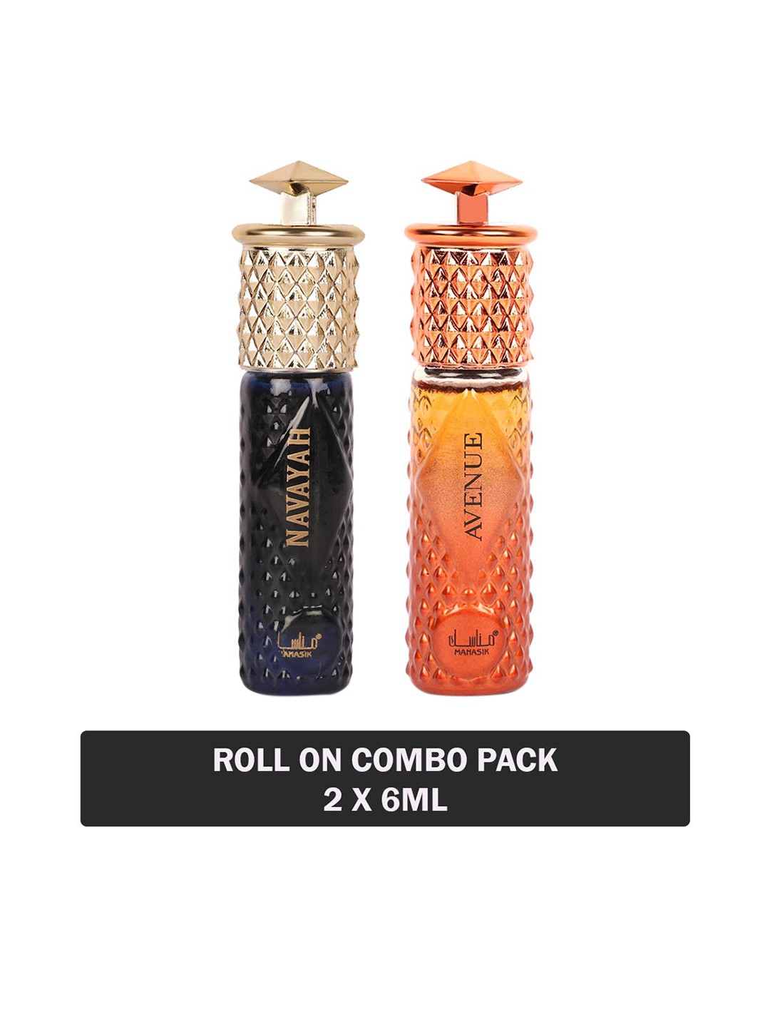 

MANASIK Set Of 2 Long-Lasting Roll-On Attars 6ml Each- Navayah & Avenue, Orange