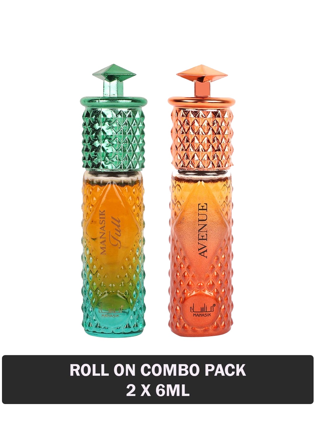 

MANASIK Set Of 2 Long-Lasting Roll-On Attars 6ml Each- Full & Avenue, Orange