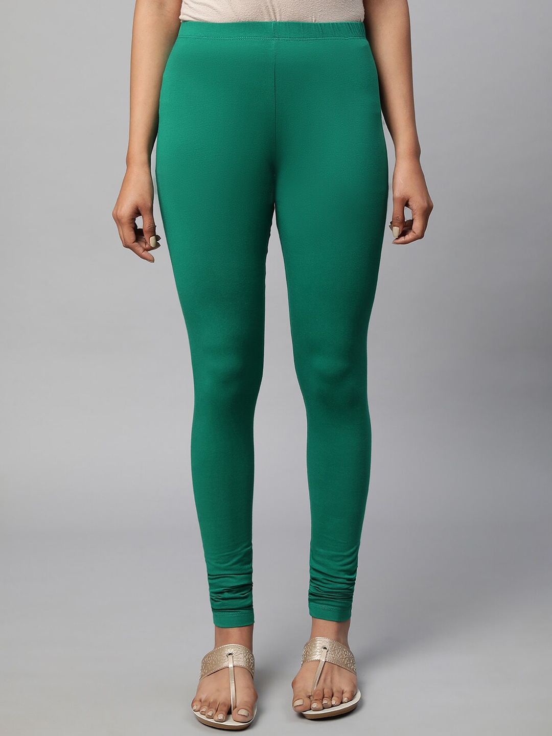 

elleven Women Churidar Length Cotton Lyrca Leggings, Green