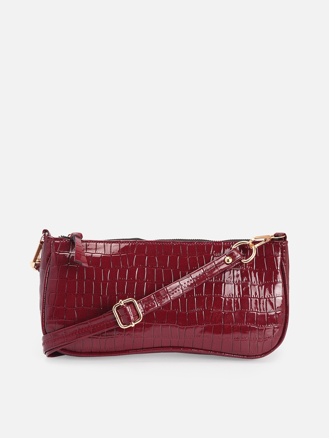 

ATHLISIS Animal Textured Structured Sling Bag, Maroon