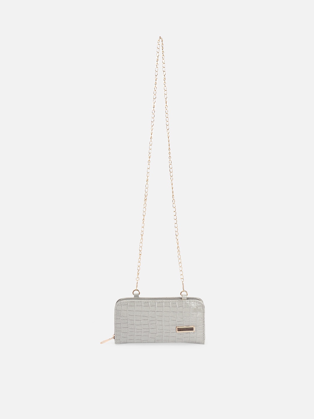 

ATHLISIS Women Textured Structured Sling Bag, Grey