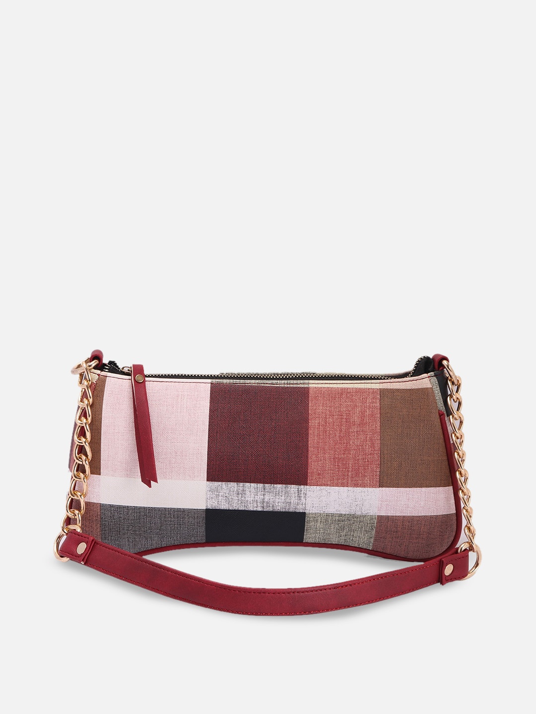 

ATHLISIS Colourblocked Structured Shoulder Bag, Peach