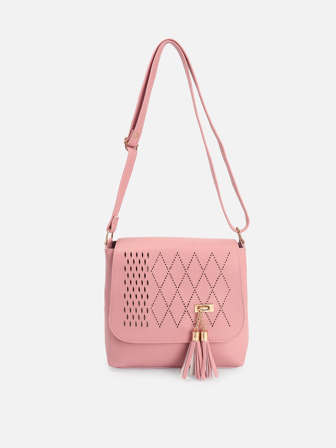 

ATHLISIS Textured Swagger Sling Bag, Pink