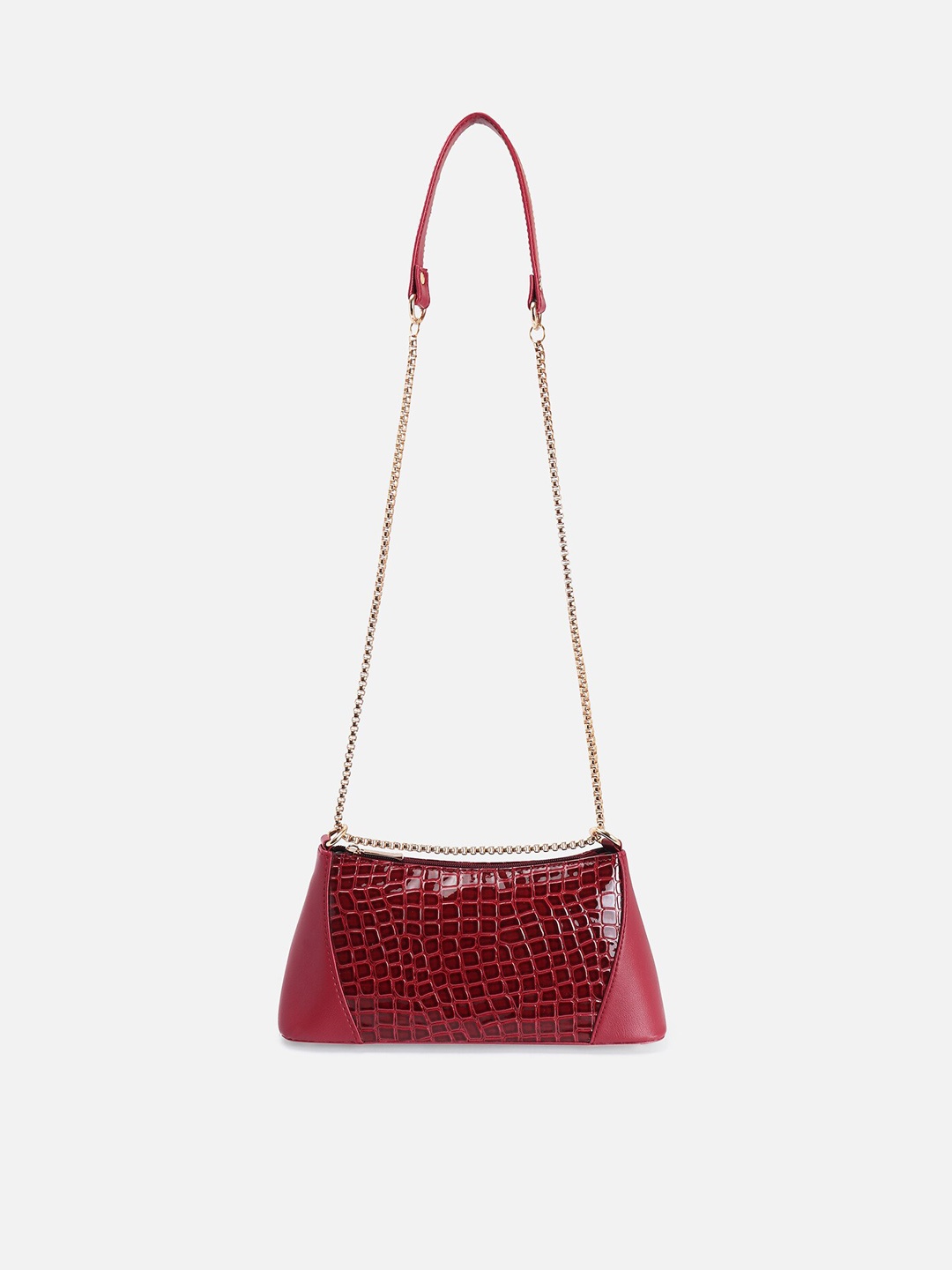 

ATHLISIS Animal Textured Pu Structured Sling Bag with Quilted, Maroon