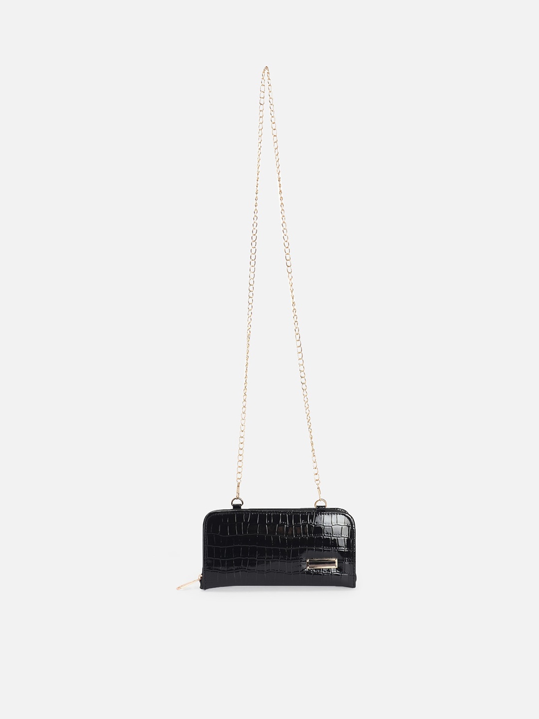 

ATHLISIS Women Animal Textured PU Structured Sling Bag, Black