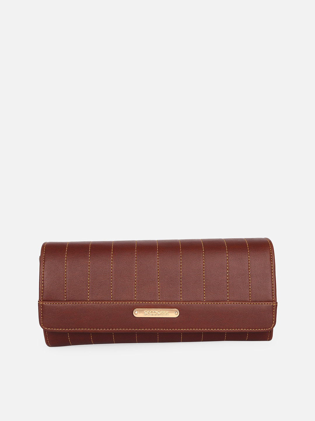

ATHLISIS Women Textured Envelop Wallet, Tan
