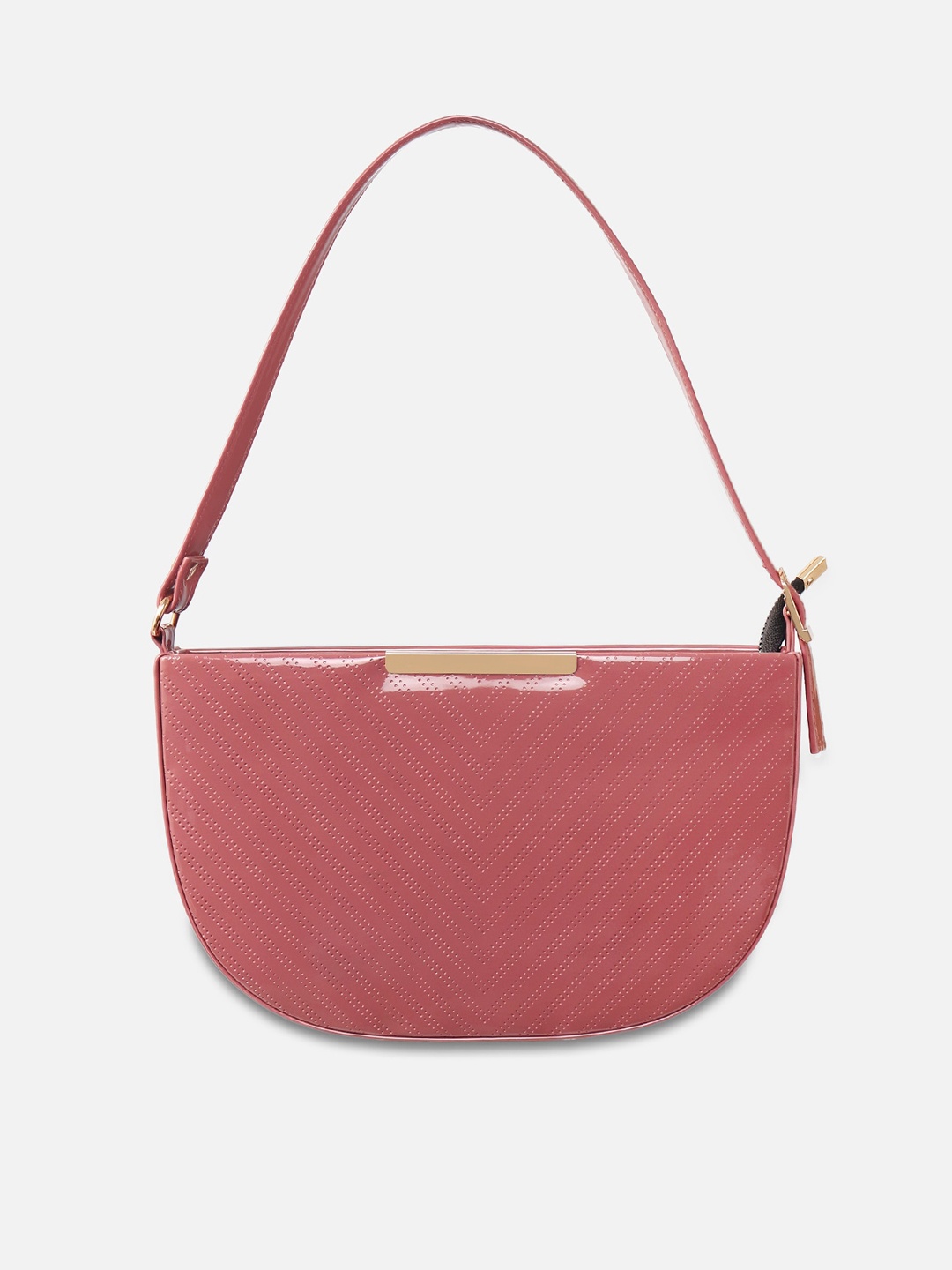 

ATHLISIS Textured Half Moon Shoulder Bag, Mauve