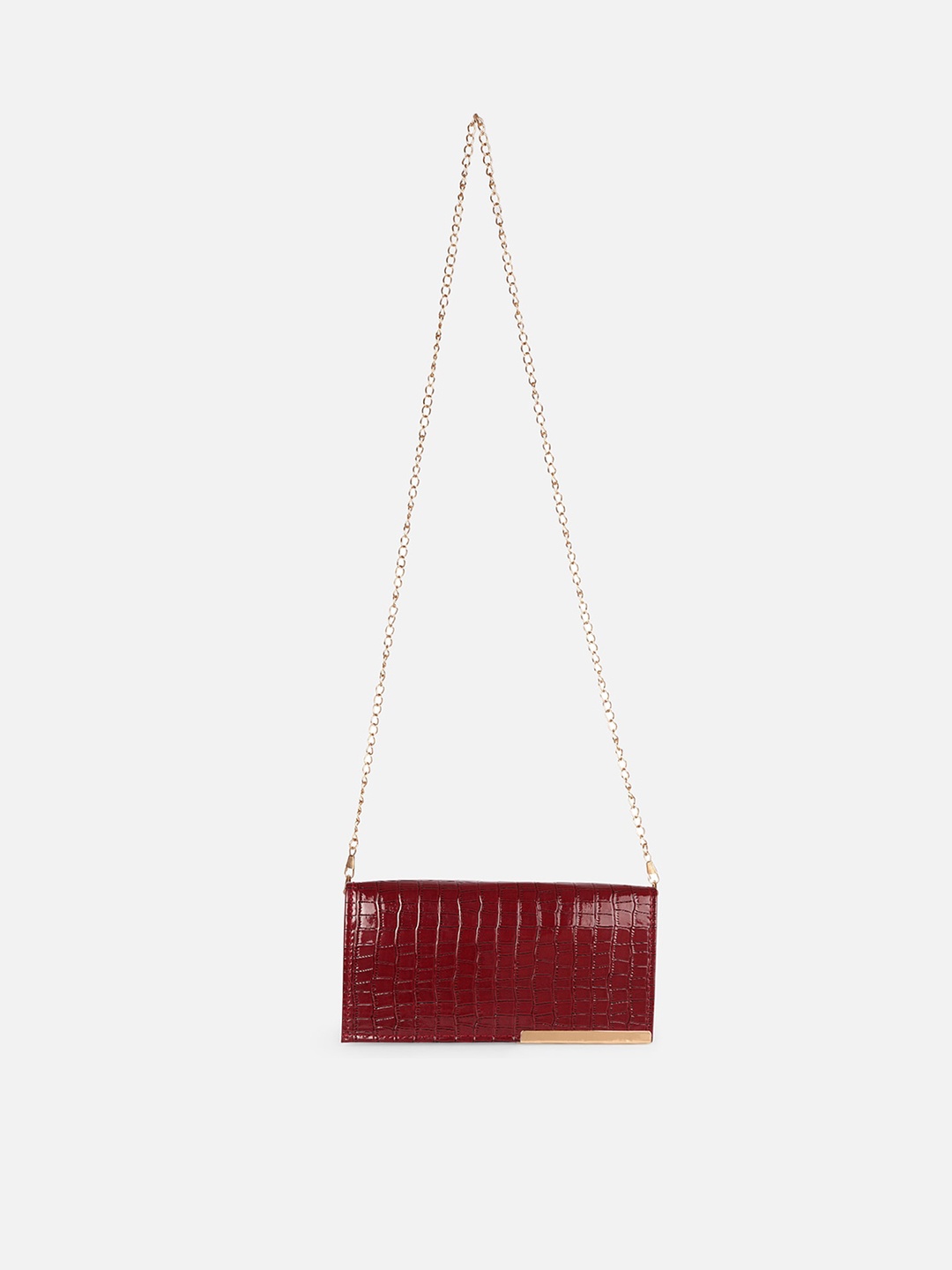 

ATHLISIS Textured Envelop Wallet With Sling Strap, Maroon