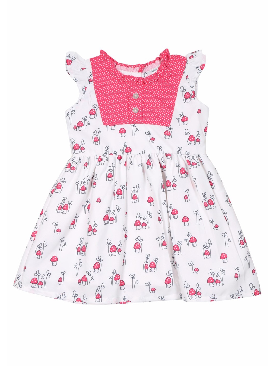 

Doodle Girls Conversational Printed Satin Fit & Flare Dress, White