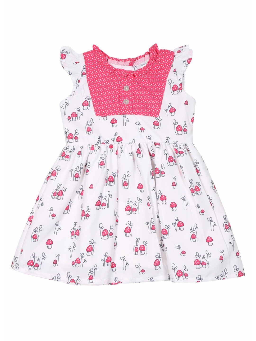 

Doodle White Print Satin Fit & Flare Dress