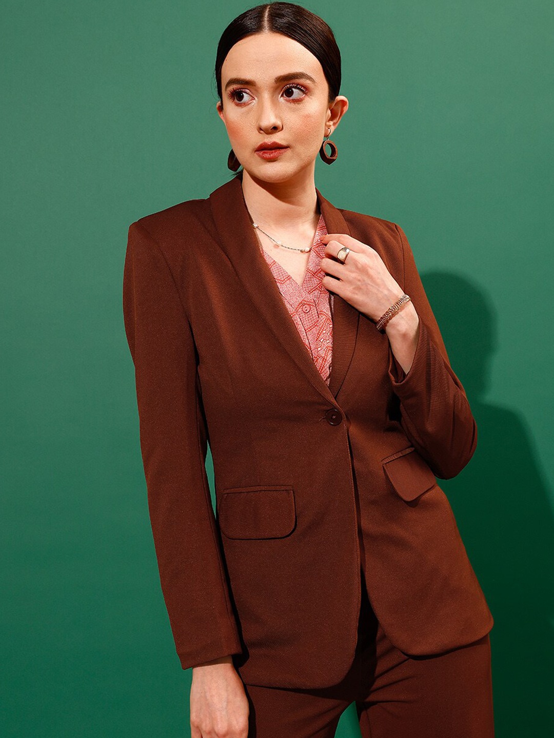 

WORK IT by STREET 9 Shawl Collar Slim-Fit Single-Breasted Formal Blazer, Burgundy