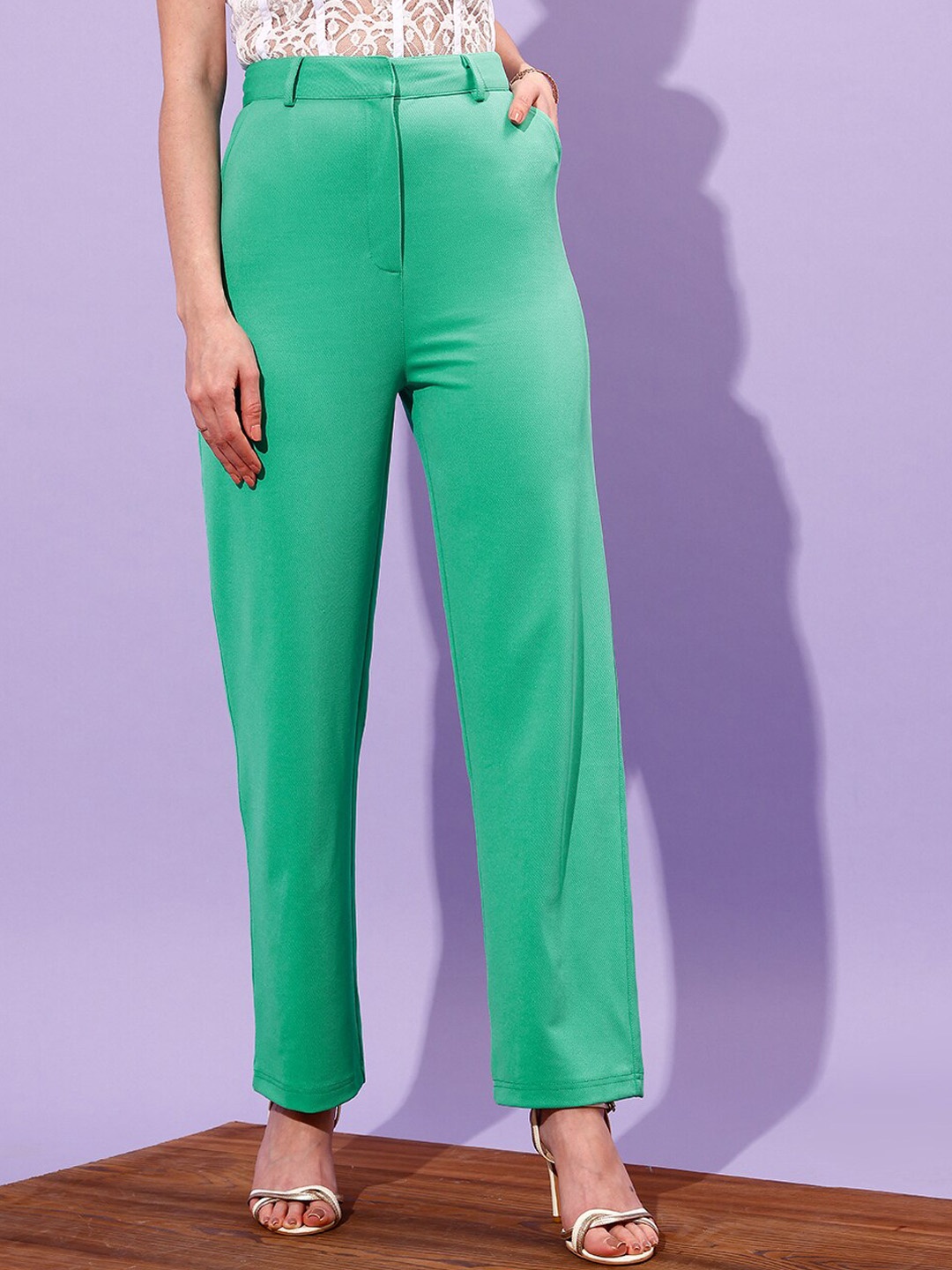 

STREET 9 Women Loose Fit Trousers, Green