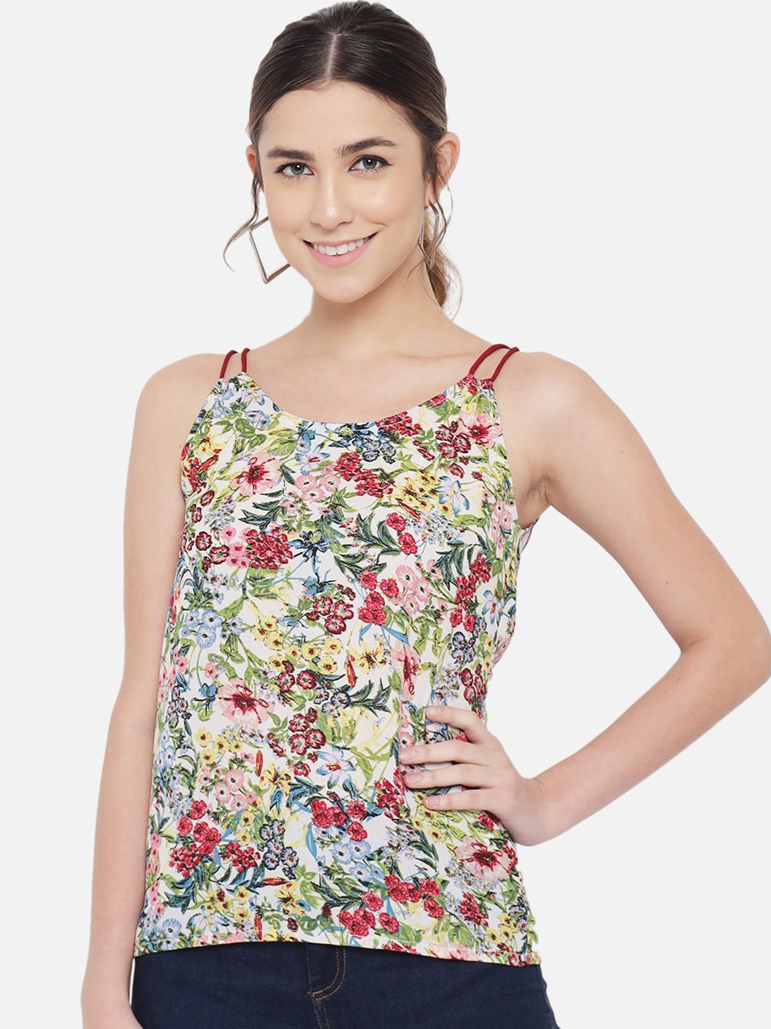 ALL WAYS YOU Floral Printed Regular Top, White