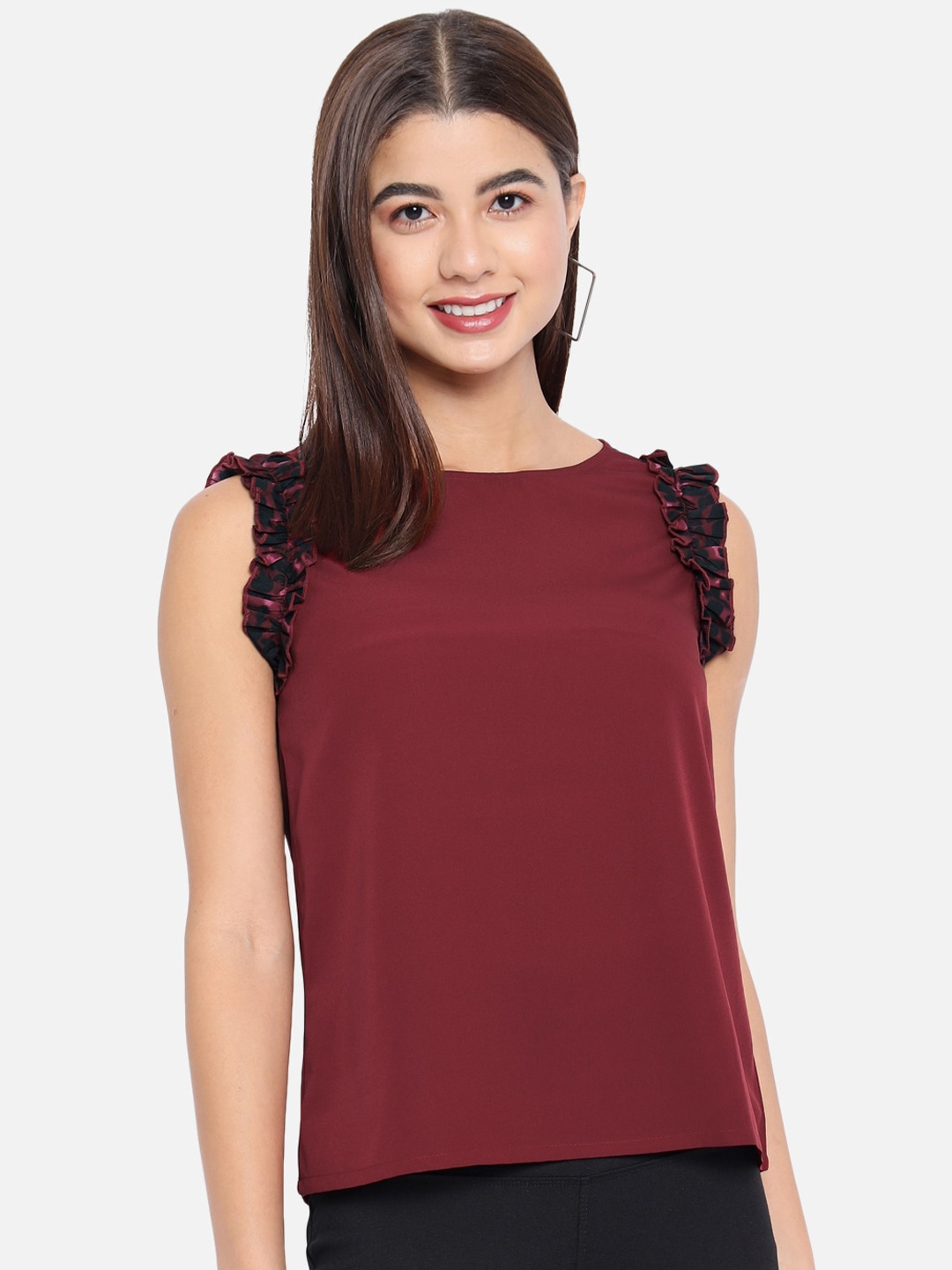 

ALL WAYS YOU Boat Neck Sleeveless Top, Red