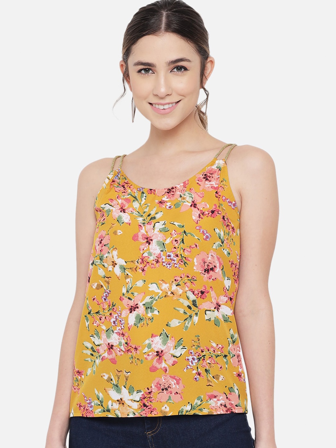

ALL WAYS YOU Floral Print Sleeveless Top, Yellow
