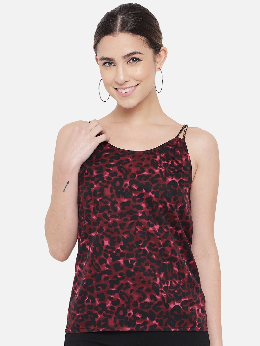 

ALL WAYS YOU Animal Print Sleeveless Top, Maroon