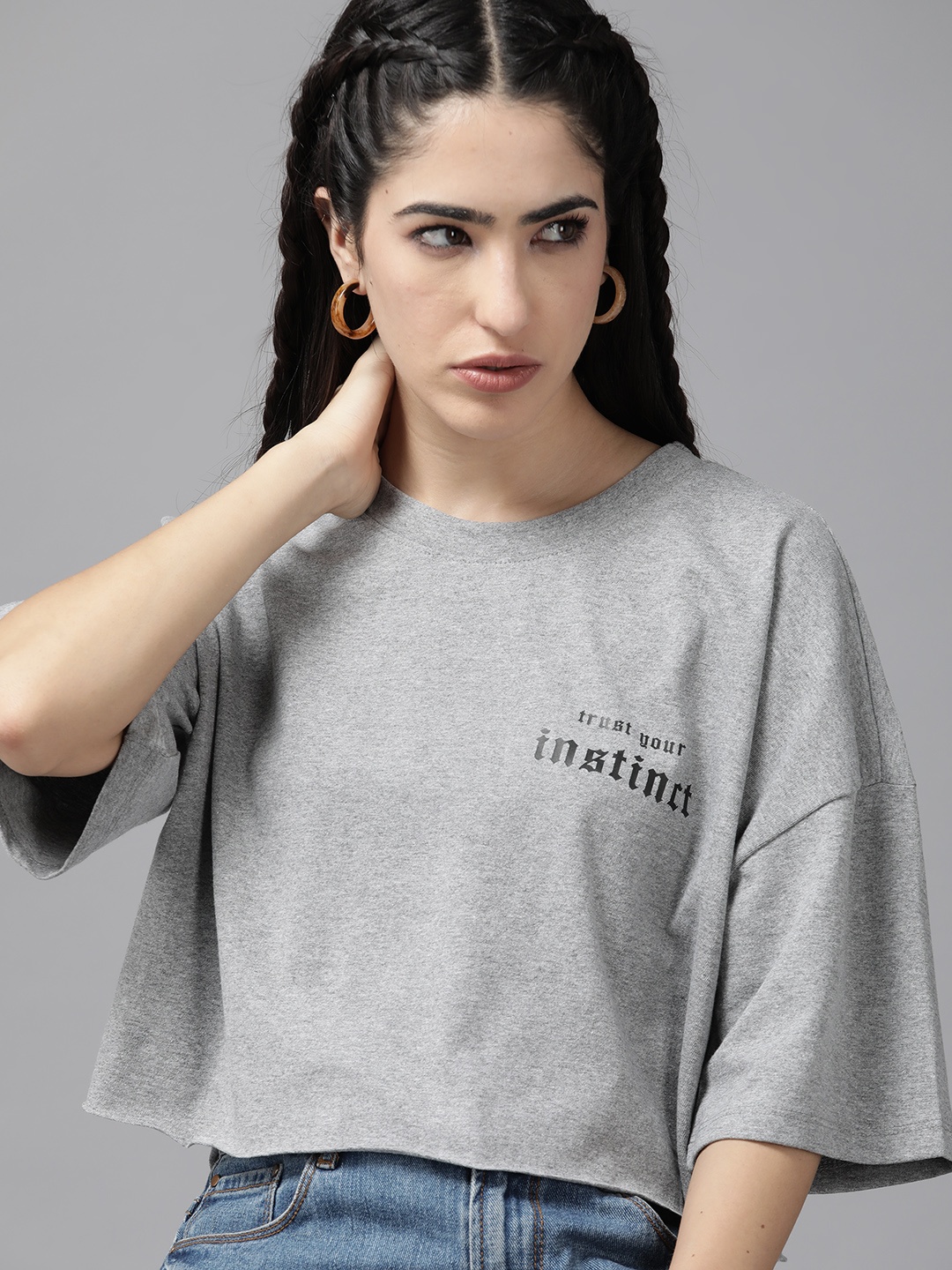 

Roadster Cotton Crop Top, Grey