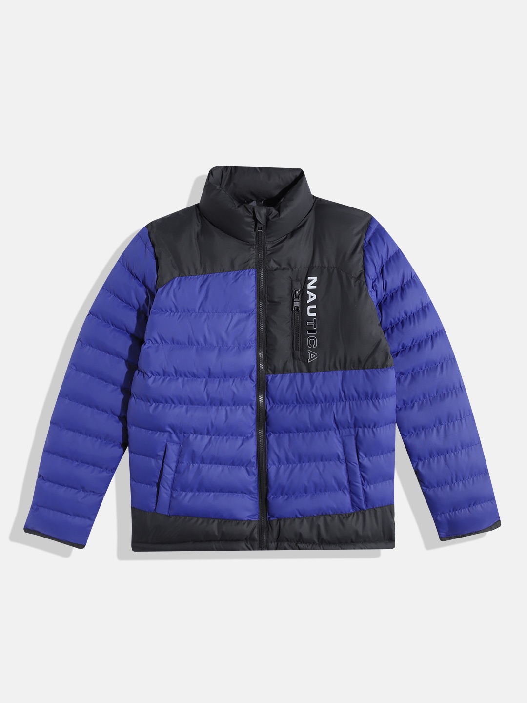 

Nautica Boys Colourblocked Puffer Jacket, Blue