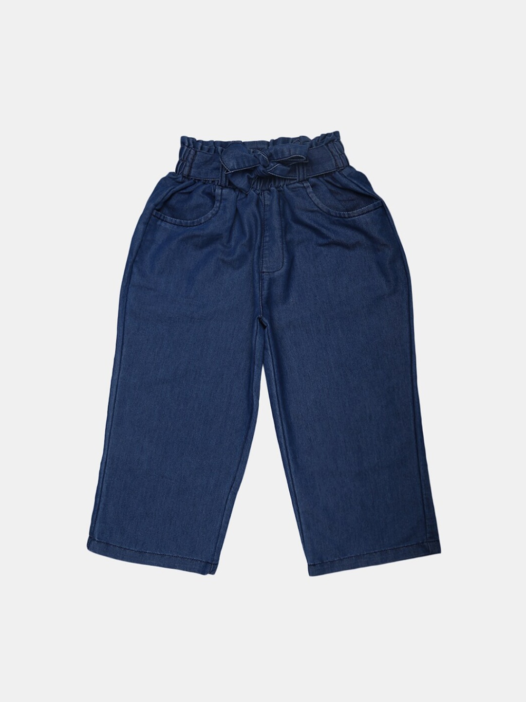 

V-Mart Girls Straight Fit Denim Parallel Trousers, Navy blue