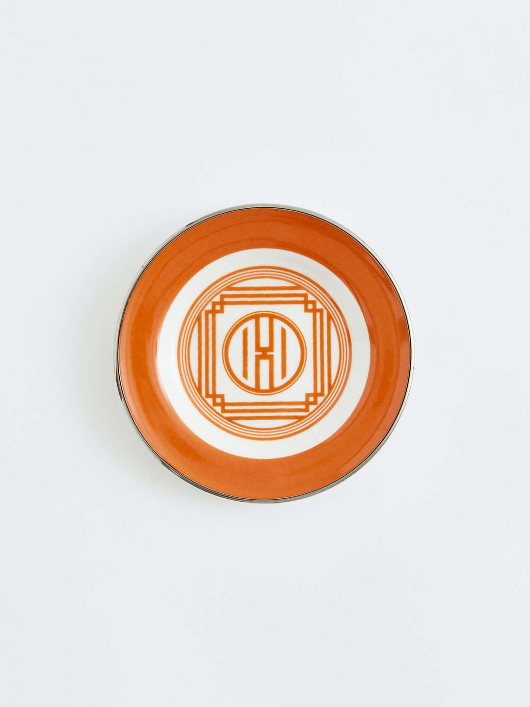 

H&M Orange & White Small Porcelain Plate