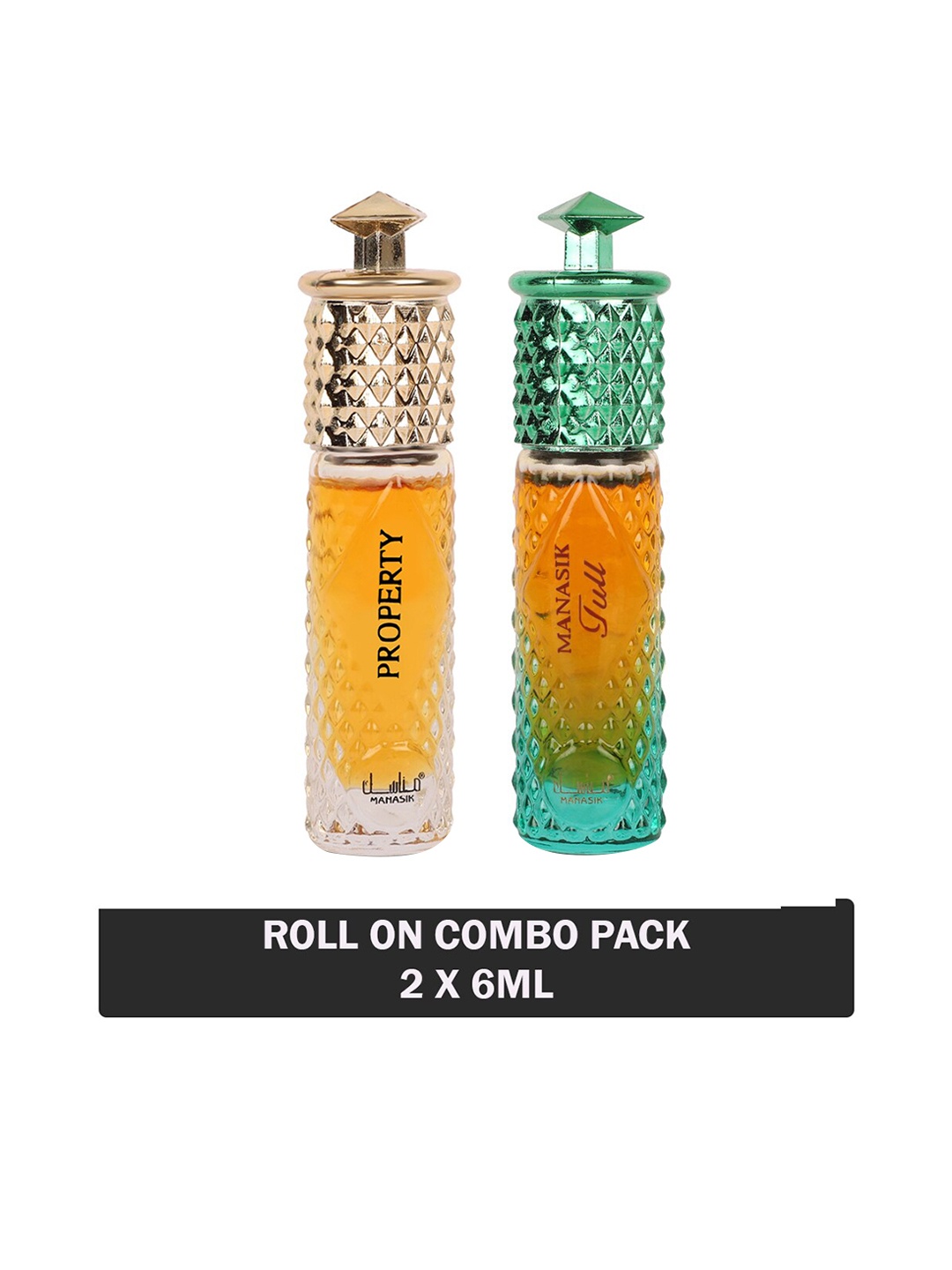 

MANASIK Set Of 2 Long Lasting Attars 6 ml Each - Property & Full, Yellow