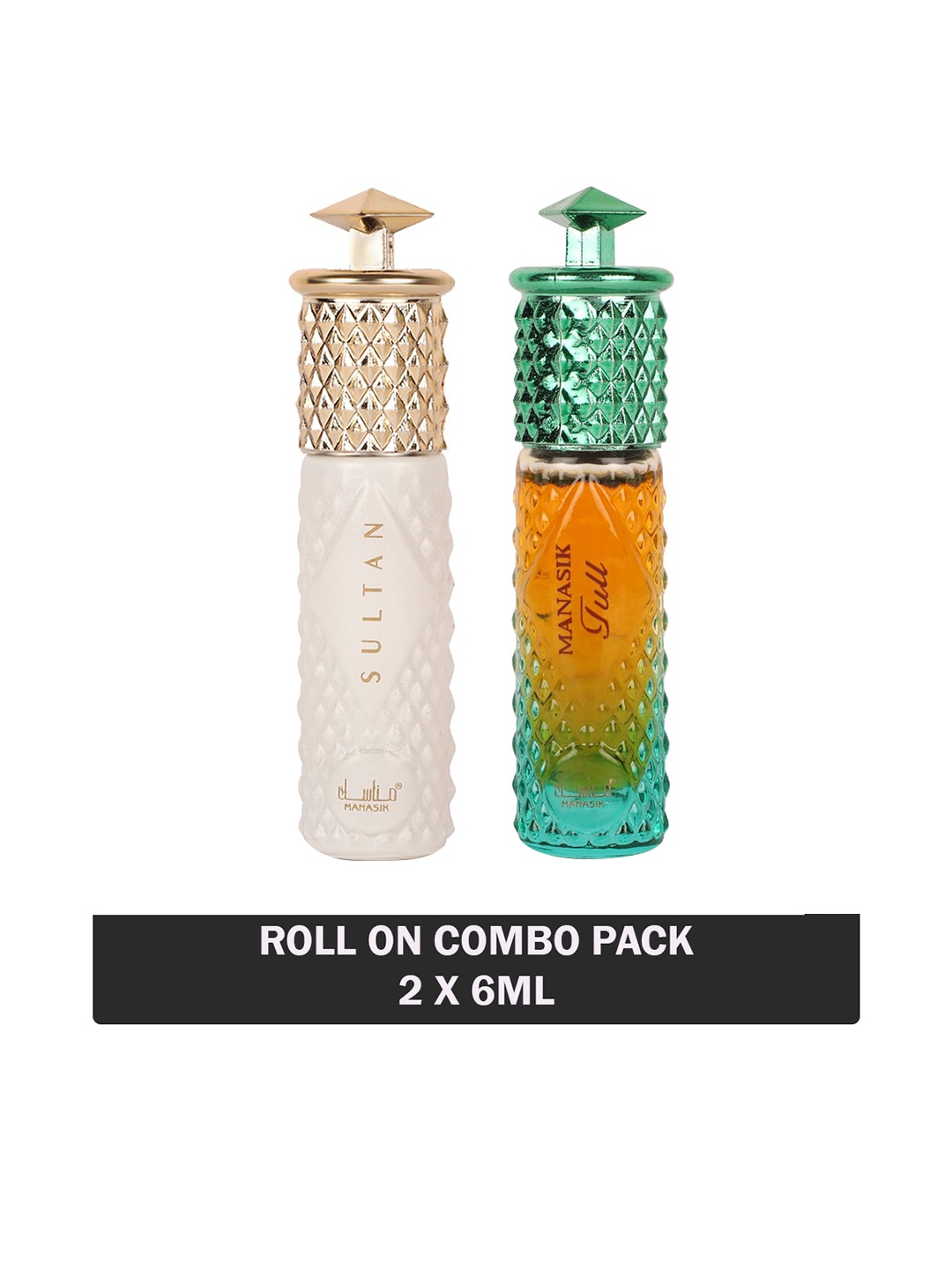 

MANASIK Set Of 2 Long Lasting Attars 6 ml Each - Sultan & Full, White