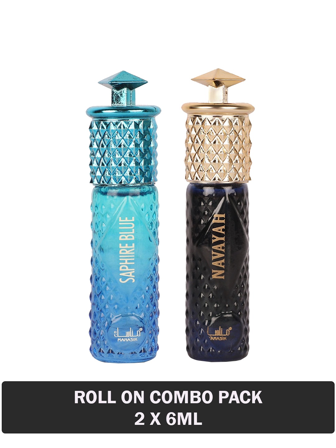 

MANASIK Set Of Saphire Blue & Navayah Long Lasting Attars - 6 ml Each