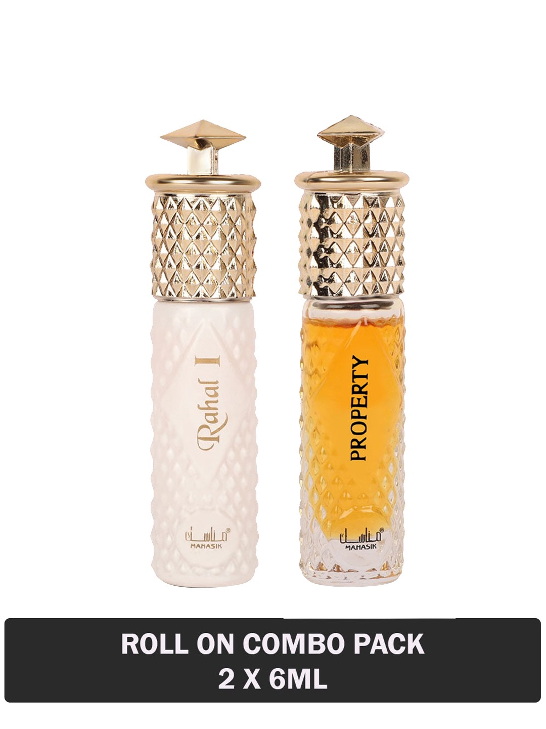 

MANASIK Set Of 2 Long Lasting Attars - 6 ml Each - Rahal I & Property, Multi