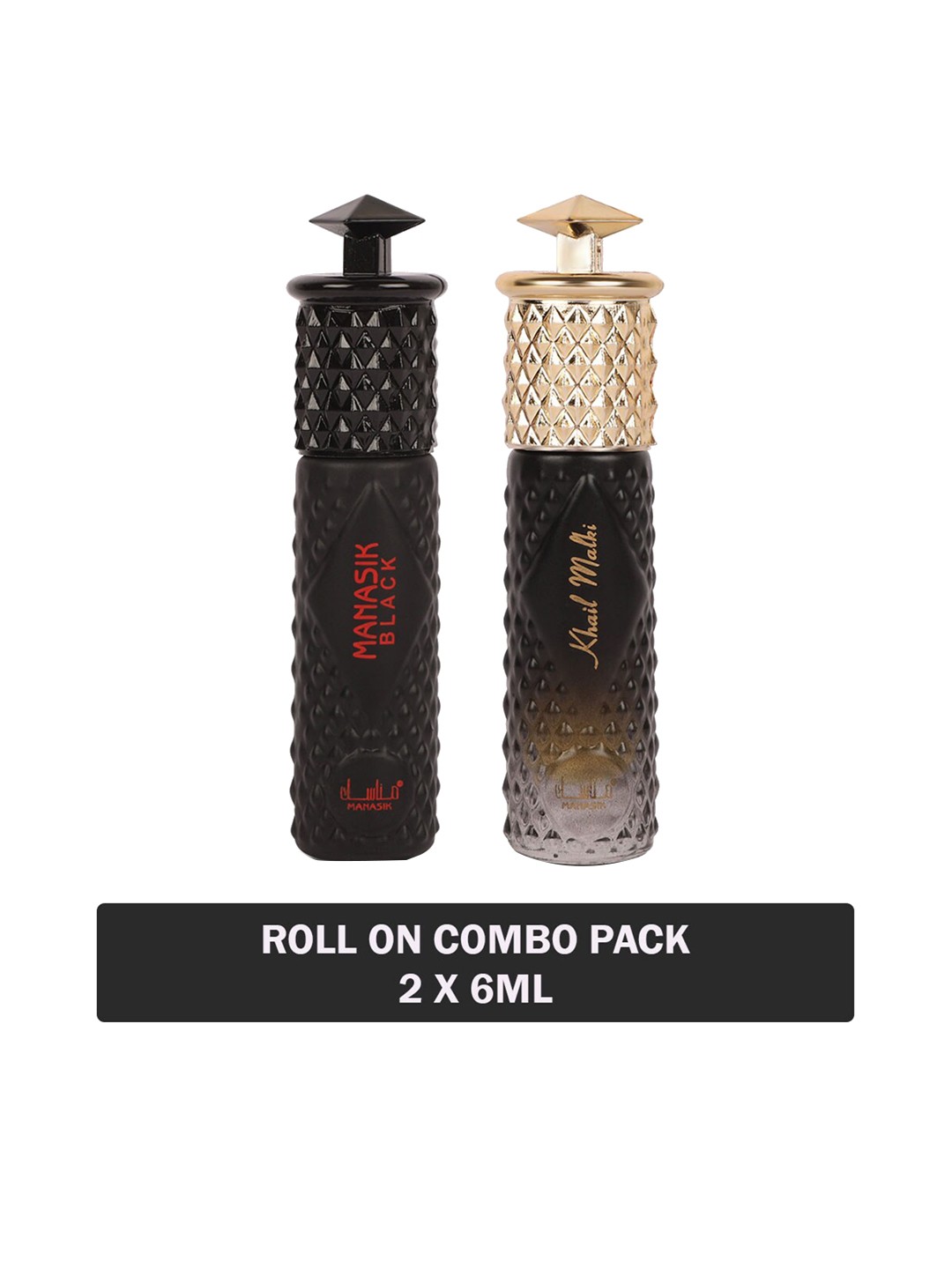 

MANASIK Set Of 2 Long Lasting Attars 6 ml Each - Black & Khail Malki, Multi