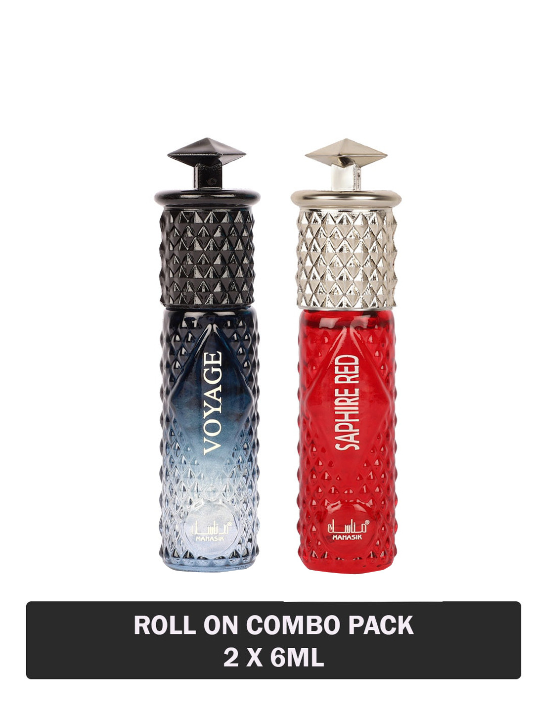 

MANASIK Set Of 2 Long-Lasting Roll-On Attars 6ml Each- Voyage & Saphire Red