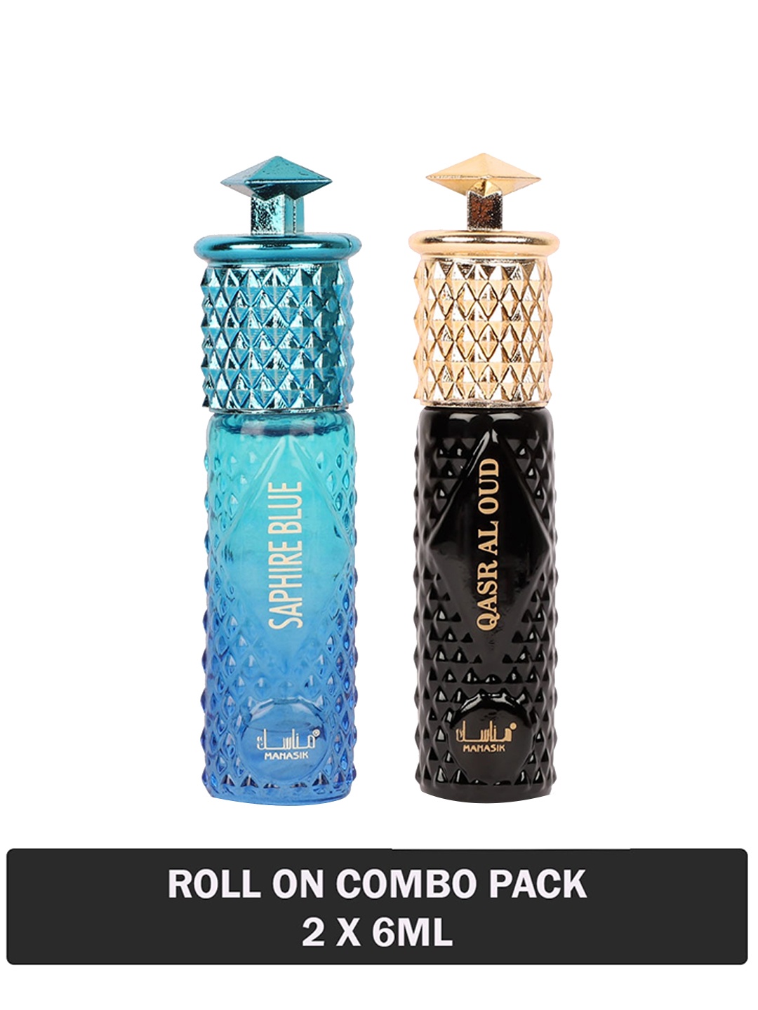 

MANASIK Set Of 2 Long Lasting Attars 6 ml Each - Saphire Blue & Qasr Al Oud