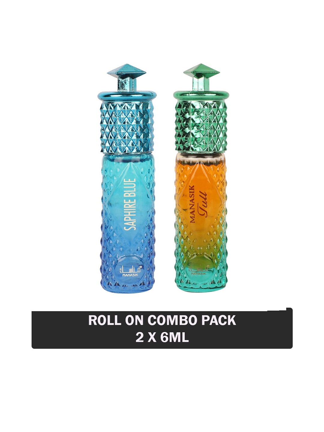 

MANASIK Set Of 2 Long-Lasting Roll-On Attars 6ml Each - Saphire Blue & Full