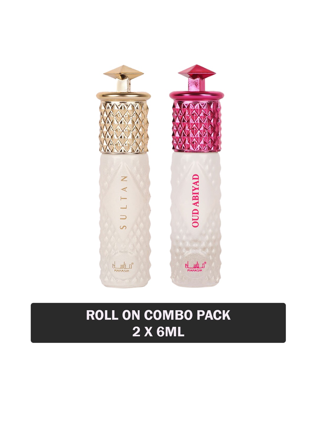 

MANASIK Set Of 2 Long Lasting Attars 6 ml Each - Sultan & Oud Abiyad, White