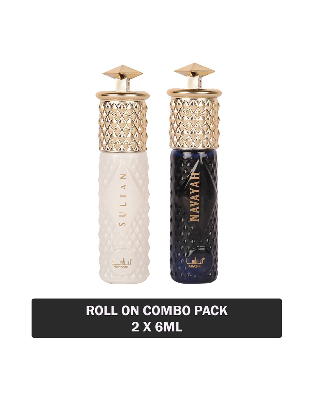 

MANASIK Set Of 2 Long Lasting Attars - 6 ml Each - Sultan & Navayah, White
