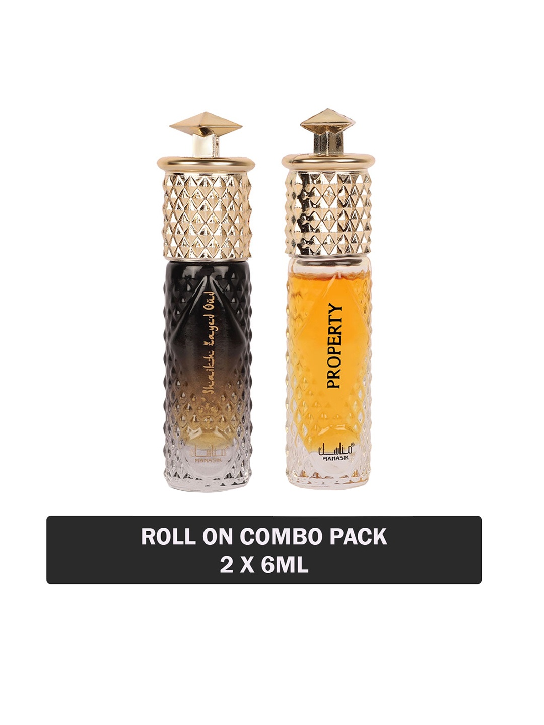 

MANASIK Set Of 2 Long Lasting Attars - 6 ml Each - Shaikh Zayed Oud & Property, Yellow