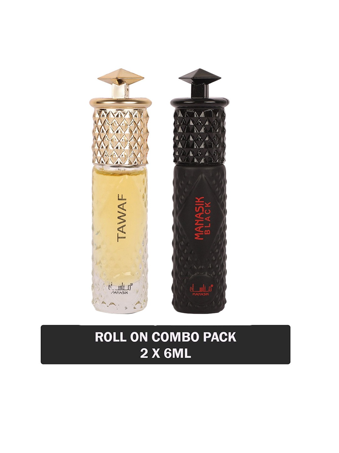 

MANASIK Set Of 2 Long Lasting Attars 6 ml Each - Tawaf & Black, White