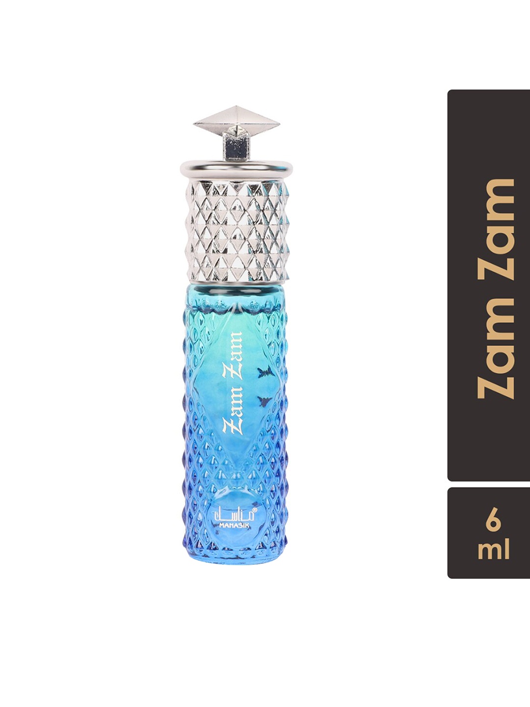 

MANASIK Set Of 2 Long Lasting Attars - 6 ml Each - Zam Zam & Mirage, Blue