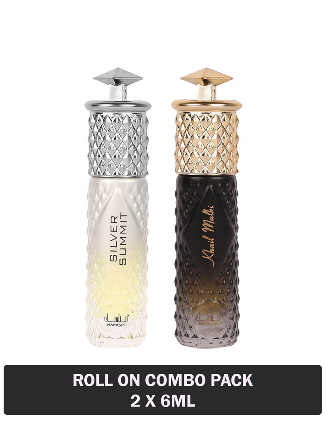 

MANASIK Set Of 2 Long Lasting Attars - 6 ml Each - Silver Summit & Khail Malki, White