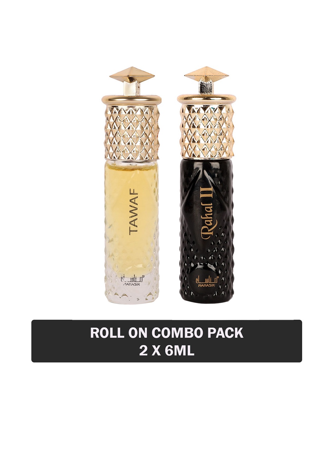 

MANASIK Set Of 2 Long Lasting Attars - 6 ml Each - Tawaf & Rahal II, Black