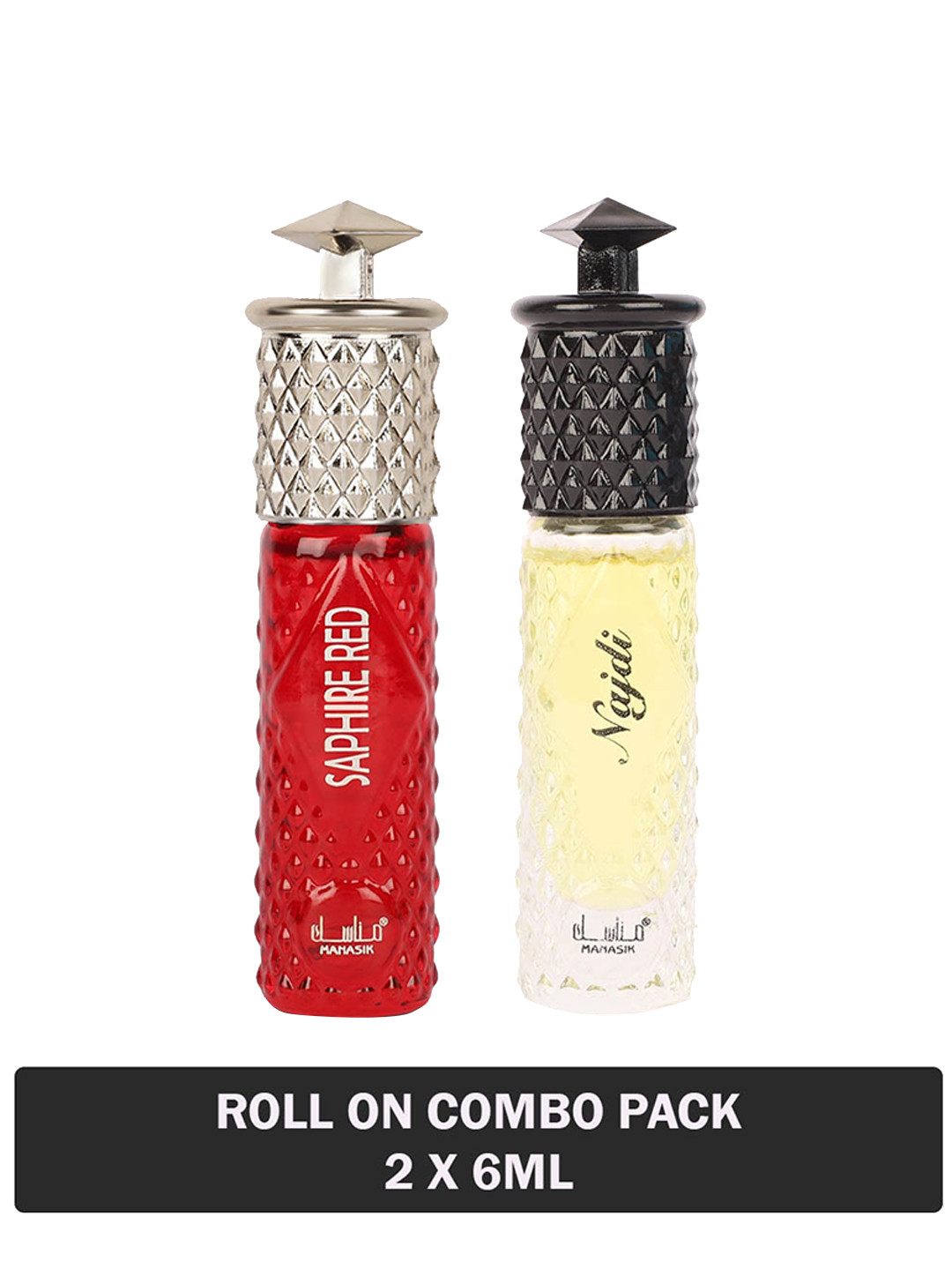 

MANASIK Set Of 2 Long Lasting Attars 6 ml Each - Saphire Red & Najdi
