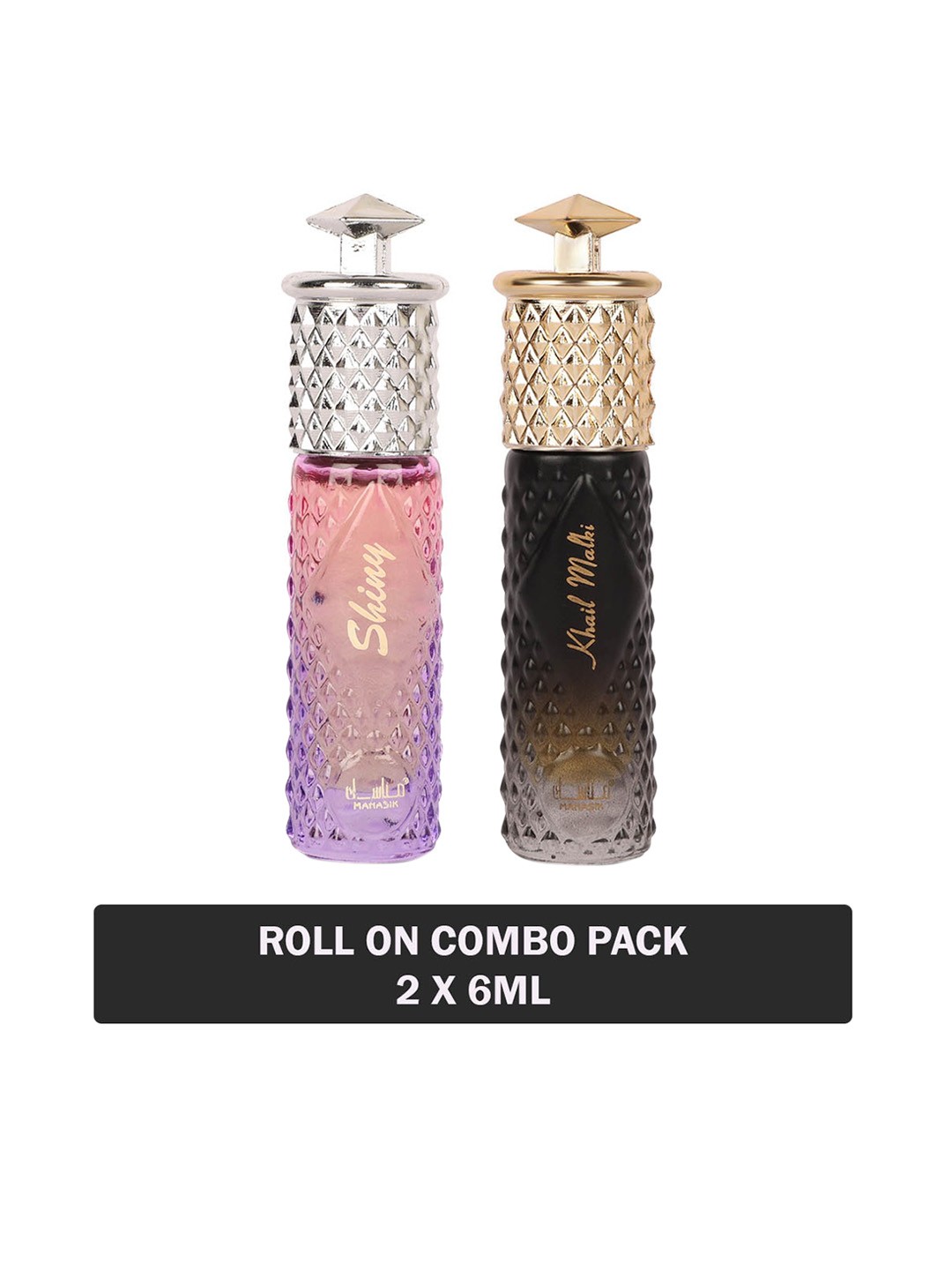 

MANASIK Set Of 2 Long Lasting Attars 6 ml Each - Shiny & Khail Malki, Pink
