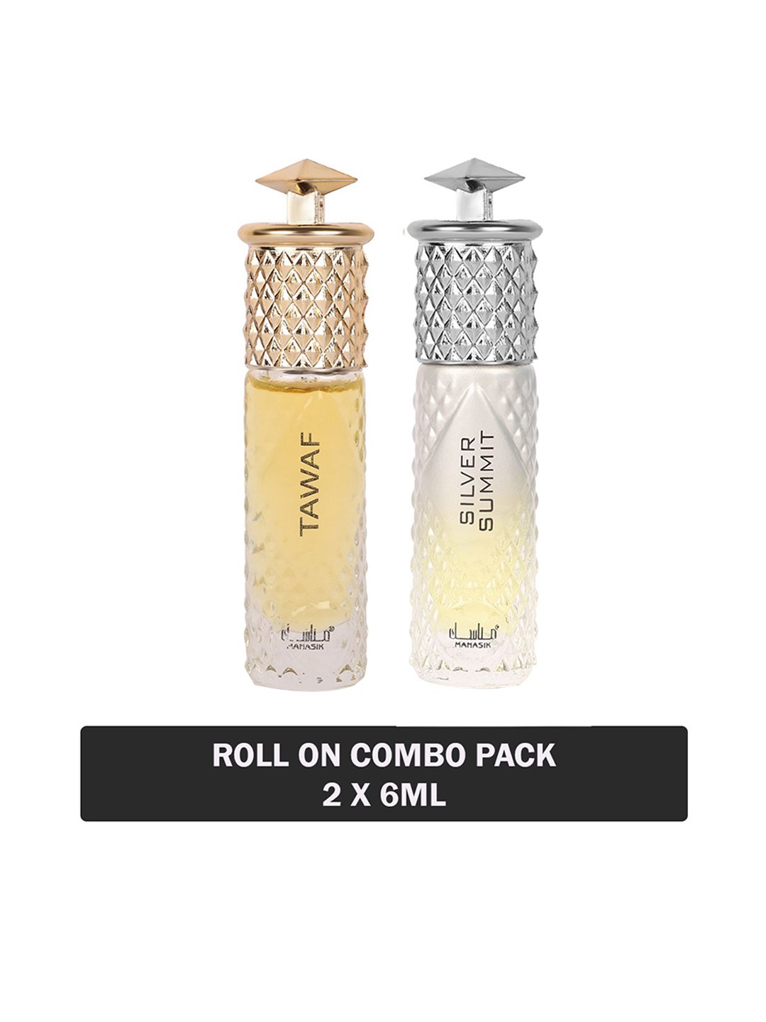 

MANASIK Set Of 2 Long-Lasting Roll-On Attars 6ml Each- Tawaf & Silver Summit, Yellow